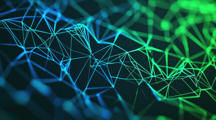 Poster - Dynamic 3D fractal geometry with sharp lines and edges in vibrant colors