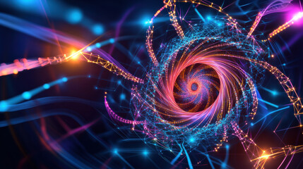 Poster - Dynamic spiral of vibrant colors and intricate patterns captivates viewer