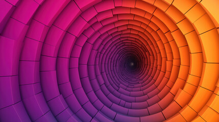 Poster - Vivid spiral pattern with dynamic 3D polygons in vibrant colors