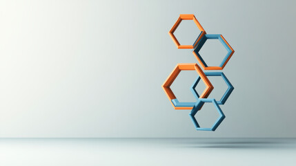 Poster - Floating hexagons in soft gradient colors create modern, abstract design