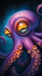 © Ilona - A painting of an octopus with an eyeball in its body center and one in each tentacle