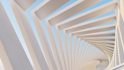 Poster - Abstract architecture background geometric shapes in design interior 3d render