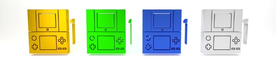 Poster - colorful portable video game console icon isolated on white background. gamepad sign. gaming concept
