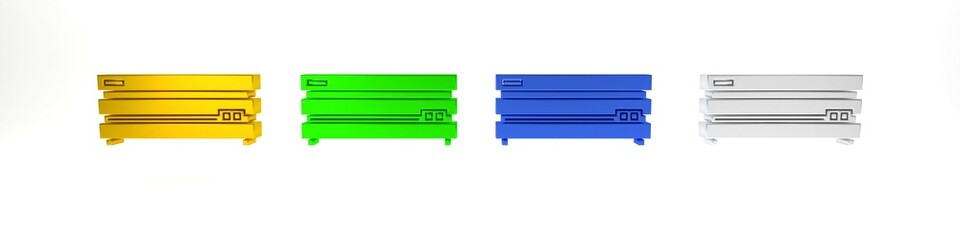Poster - colorful video game console icon isolated on white background. minimalism concept. 3d render illustr