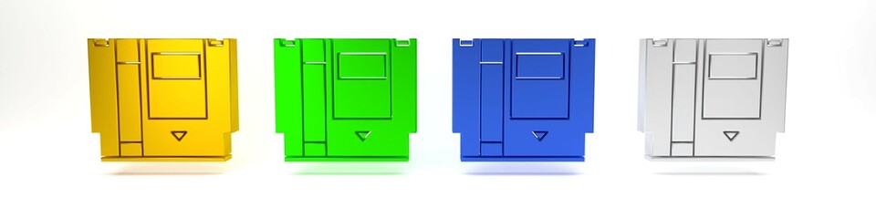 Poster - colorful cartridge for retro game console icon isolated on white background. tv game cartridge. mini