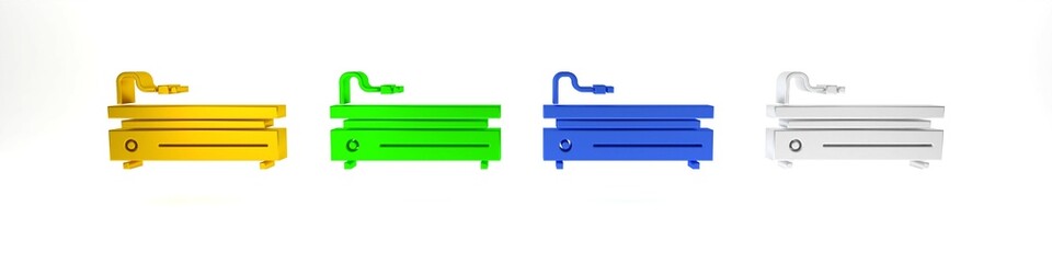 Poster - colorful video game console icon isolated on white background. minimalism concept. 3d render illustr