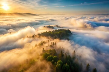 Aerial abstract background of fog, smoke, mist loopable