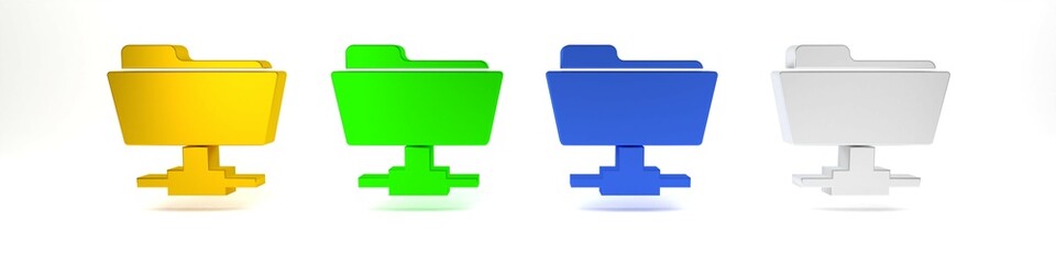 Poster - colorful ftp folder icon isolated on white background. software update, transfer protocol, router, t