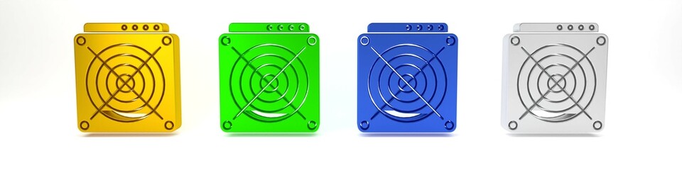 Poster - colorful asic miner icon isolated on white background. cryptocurrency mining equipment and hardware.