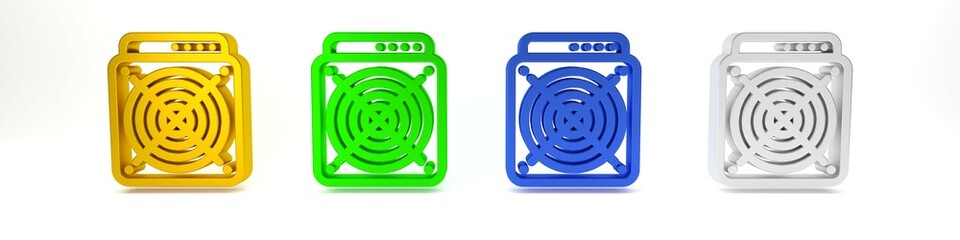 Poster - colorful asic miner icon isolated on white background. cryptocurrency mining equipment and hardware.