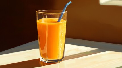 Poster - Refreshing Orange Juice in Sunlight