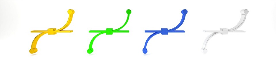Poster - colorful bezier curve icon isolated on white background. pen tool icon. minimalism concept. 3d rende