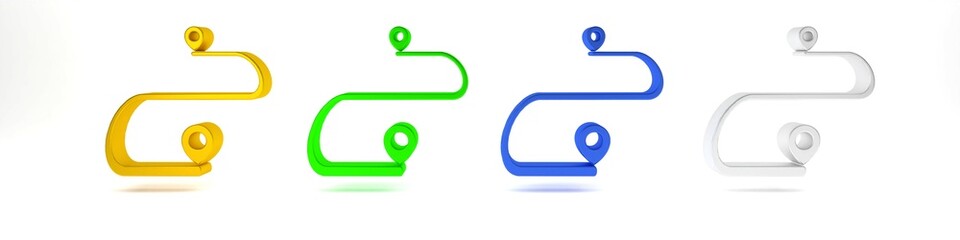 Poster - colorful route location icon isolated on white background. map pointer sign. concept of path or road