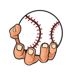 Poster - hand holding baseball vector illustration design