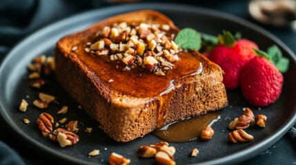 Poster - Delicious French Toast with Nuts and Berries