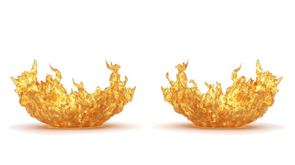 Poster - Set of Vibrant Fire Flames Isolated on a Transparent Background Generative AI