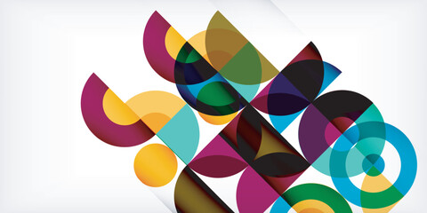 Fototapete - Colorful circle abstract background. Template for wallpaper, banner, presentation, background