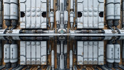 Canvas Print - Futuristic Spaceship Hull Detail - Sci-Fi Texture