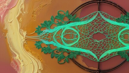 Sticker - Intricate Lacework on a Multicolored Canvas