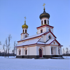 Bryansk, Russia January 2021. Gorno-Nikolsky Diocesan Monastery in Bryansk.