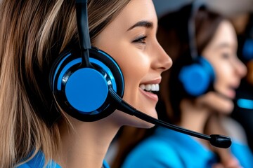 Poster - A call center handling customer retention outreach, with agents following up with long-term clients