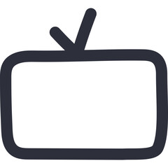 Fototapete - Simple sketch icon of tv with hand drawn line. Symbol of entertainment, connection. Network and Internet of things sign