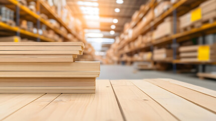 Blurred Background of a Carpenter Warehouse Interior – Construction Tools and Materials Environment