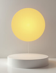 Poster - Gold circle display on minimalist podium for product showcase or award presentation purposes.