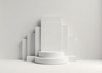 Poster - Simple geometric shapes create a modern minimalist podium design element.