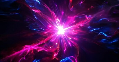 Poster - Bright pink and blue energy burst radiating from center.