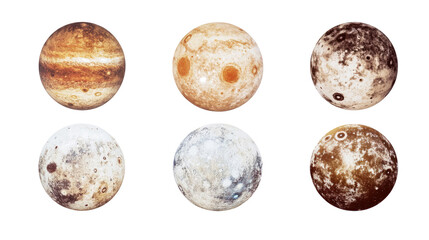 Poster - Collection of Planetary Objects Isolated on a Transparent Background Generative AI