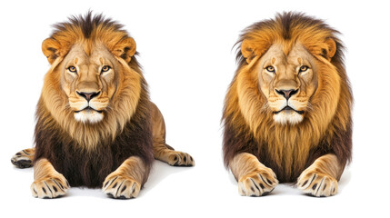 Poster - lions resting majestically on a transparent background generative ai
