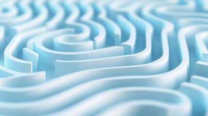 Abstract blue and white 3D maze pattern background