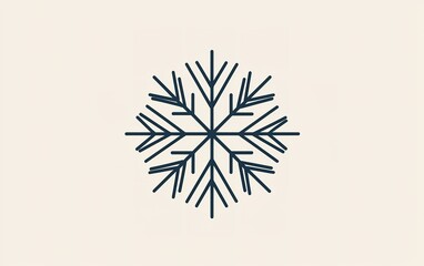 Poster - stylized snowflake design with intricate branches against a light beige background, perfect for seas