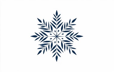 Poster - intricate snowflake design featuring stylized leaves, perfect for winter-themed decorations and seas