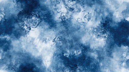 Poster - Dip Dye Print Sky Batik Monochrome Dyes on Fabric Watercolor Color on Material Gray Seamless Dip Textured Ink Indigo Seamless Silk