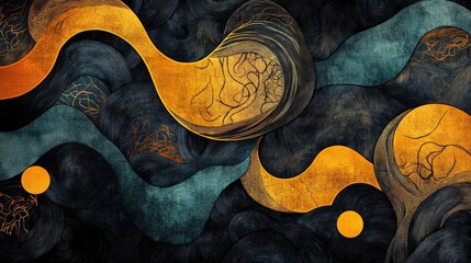 Poster - Line art painting of an icon logo for a web wallpaper background design