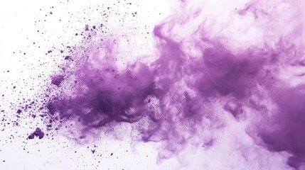 Poster - Dynamic Burst of Purple Powder on Pale Background