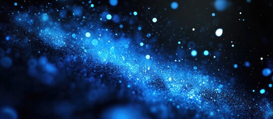 Poster - Effect Of An Abstract Tour Of Blue Glowing Lights On Black Background