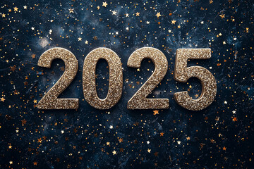 2025 golden number, Happy New Year, welcome 2025, the number 