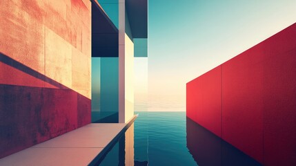 Poster - 3D geometric architectural illustration