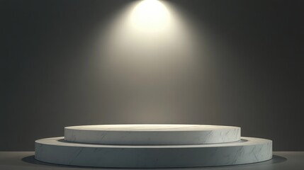 Poster - Minimalist abstract podium for product presentation in 3D rendering