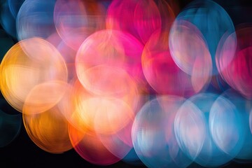 Poster - Colorful softly glowing spheres on a dark canvas