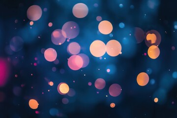 Poster - Colorful faded light spheres on a deep background