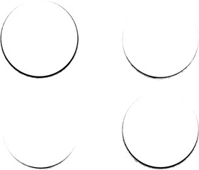 Wall Mural - Set of vector circle border frames with rough edges .Grainy texture .  Shadow effect .Circle frame template collection . Grainy tiny frame borders isolated on the background . Rough edges effect.