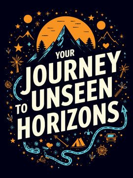 Your Journey to Unseen Horizons typography t-shirt vector design templates