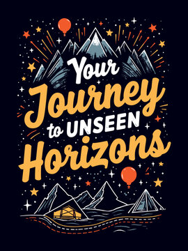 Your Journey to Unseen Horizons typography t-shirt vector design templates