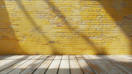 Poster - 3D rendering of a yellow brick wall