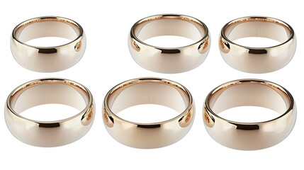 Poster - set of round gold rings efficiently displayed on a clear backdrop generative ai