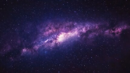 Purple space stars, view of star field at night, Milky way galaxy with stars and space dust in the universe